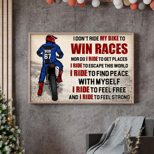 I Ride To Feel Free And I Ride To Feel Strong, Personalized Motocross Canvas Print - Poster & Canvas - GoDuckee