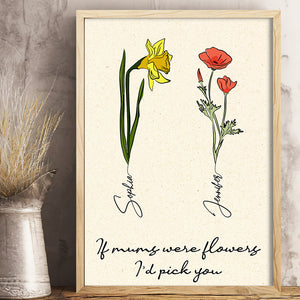 Gift For Mom And Daughter Son, Flowers Family Canvas Poster - Poster & Canvas - GoDuckee