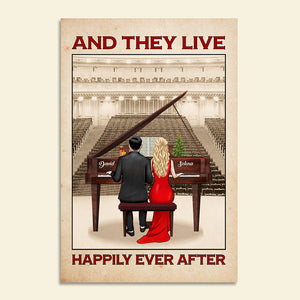Personalized Piano Couple Poster - Happily Ever After - Couple Playing Piano - Poster & Canvas - GoDuckee