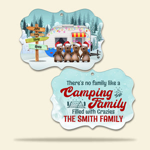 There's No Family Like A Camping Bear Family - Personalized Ornament - Gift for Outdoorsy People - Ornament - GoDuckee