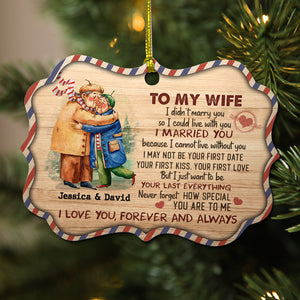 I Didn't Marry You So I Could Live With You Personalized Medallion Acrylic Ornament, Gift For Couple - Ornament - GoDuckee
