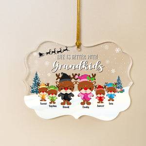 Life Is Better With Grandkids Personalized Grandparent Ornament Gift For Family - Ornament - GoDuckee