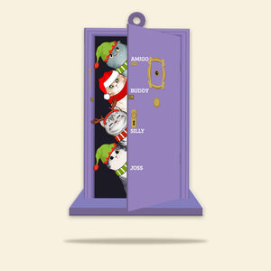 Cat Christmas Hello From The Cats - Personalized Christmas Ornament - Gift for Cat Lovers - Ornament - GoDuckee