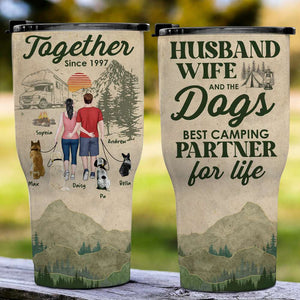Husband Wife And The Dog, Personalized Tumbler, Gift For Couple - Drinkware - GoDuckee