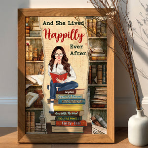 And She Lived Happily Ever After Personalized Canvas Print-Gift For Book Lovers - Poster & Canvas - GoDuckee