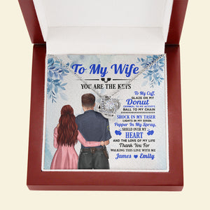 Personalized Police Couple Love Knot Necklace - To My Wife Message Card - Jewelry - GoDuckee