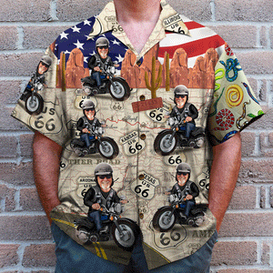 Custom Biker Shirt and Shorts - Happy Old Biker - Hawaiian Shirts - GoDuckee