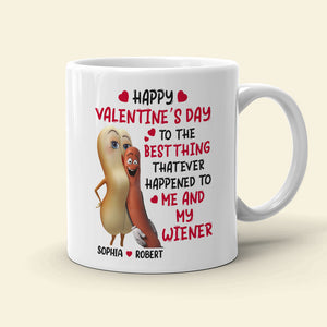 Happy Valentine’s Day To Me And My Wiener - Couple Mug, Personalized Coffee Mug - Funny Anniversary Gift For Couple - Coffee Mug - GoDuckee