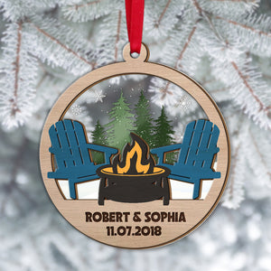 Personalized Camping Couple Ornament, Christmas Tree Decor - Ornament - GoDuckee
