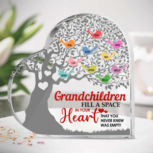 Grandchildren Fill A Space In Your Heart, Grandma Mother's Day Gift, Personalized Heart Acrylic Plaque - Decorative Plaques - GoDuckee