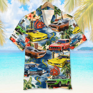 Custom Drag Racing Car Photo Hawaiian Shirt, Beach Pattern, Gift For Summer - Hawaiian Shirts - GoDuckee