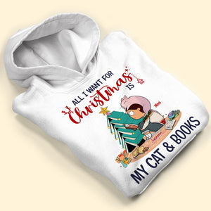 All I Want For Christmas Is My Cat And Books, Personalized Cat Breeds Shirt, Book Lovers, Christmas Gift - Shirts - GoDuckee