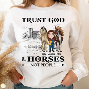Trust God & Horses Not People, Bestfriend My Horse T-shirt Hoodie Sweatshirt - Shirts - GoDuckee