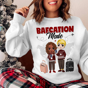 Baecation Mode Couples Travel Sweater, Personalized Couple Shirt - Shirts - GoDuckee