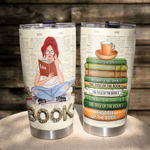 Personalized Book Lover Tumbler Cup, Custom Book Titles, Gift For Her - Tumbler Cup - GoDuckee