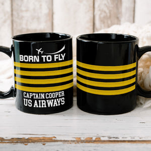 Born To Fly Personalized Pilot Mug, Gift For Pilot - Coffee Mug - GoDuckee