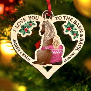 I Love You To The Barn And Back Custom Shape Wood Ornament - Ornament - GoDuckee