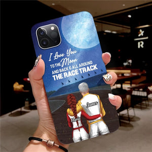 Racing Couple I love you to the moon and back - Custom Phone Case - Phone Case - GoDuckee