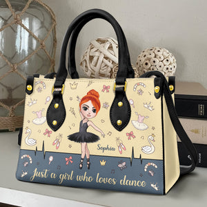 Just A Girl Who Loves Dance Personalized Ballet Leather Bag Gift For Ballet Lovers - Leather Bag - GoDuckee