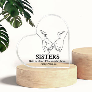 Rain Or Shine, Pinky Promise - Sister Plaque, Personalized Acrylic Plaque - Gift For Friends - Decorative Plaques - GoDuckee
