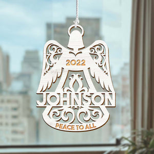 Personalized Angel Bell Wind Chimes, Memorial Home Decor, Peach To All - Wind Chimes - GoDuckee