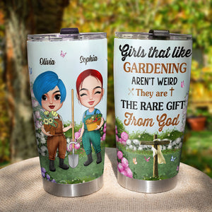 Girls That Like Gardening Aren't Weird Personalized Gardening Tumbler Gift For Her - Tumbler Cup - GoDuckee