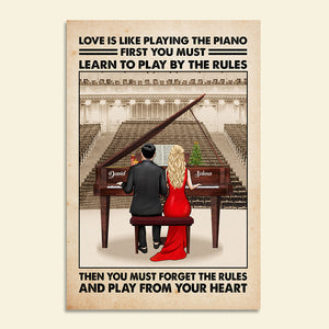 Personalized Piano Couple Poster - Love Is Like Playing The Piano - Poster & Canvas - GoDuckee