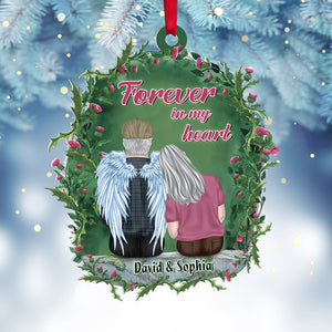 Forever In My Heart Personalized Heaven Couple Ornament, Christmas Tree Decor - Ornament - GoDuckee