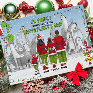 Ew People Unwelcome To The Family Personalized Doormat - Doormat - GoDuckee