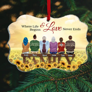 Where Life Begins & Love Never Ends Personalized Family Ornament, Christmas Tree Decor - Ornament - GoDuckee