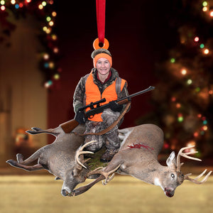 Custom Hunter Photo Ornament, Christmas Tree Decor - Ornament - GoDuckee