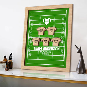 Personalized Football Family Wood Sign, Gift For Family/Couple - Wood Sign - GoDuckee
