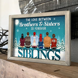The Love Between Brothers & Sisters Is Forever Personalized Heaven Canvas Print, Gift For Family - Poster & Canvas - GoDuckee
