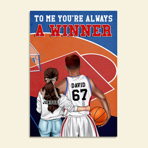 Personalized Basketball Couple Poster - You're Always A Winner - Couple Shoulder to Shoulder - Poster & Canvas - GoDuckee