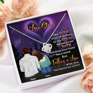 Couple A Love Story Like Ours - Personalized Message Card Jewelry - Gift for Him/Her - Couple Shoulder to Shoulder - Jewelry - GoDuckee