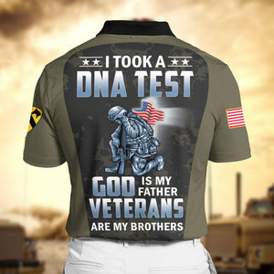 God And Veterans DNA - Custom Military Branch Polo Shirt Gift For Him, Brothers, Sisters - AOP Products - GoDuckee