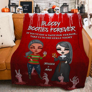 Bloody Booties Forever, Personalized Halloween Blanket Gift For Besties - Blanket - GoDuckee