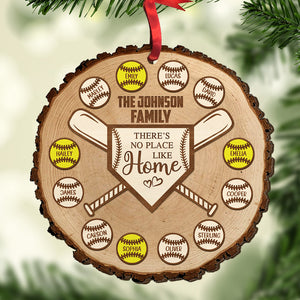 There's No Place Like Home Personalized Baseball Family Ornament, Christmas Tree Decor - Ornament - GoDuckee