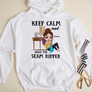 Keep Calm And Grab The Seam Ripper Personalized Sewing Shirts - Shirts - GoDuckee