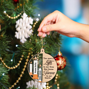 You Were A Light Personalized Heaven 2 Layered Mix Ornament, Christmas Gift - Ornament - GoDuckee