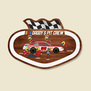 Daddy's - Personalized Racing Layered Wood Sign - Great Car Racing Gift For Dad - Wood Sign - GoDuckee