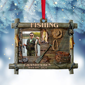 Custom Fishing Photo Ornament, Christmas Tree Decor - Ornament - GoDuckee