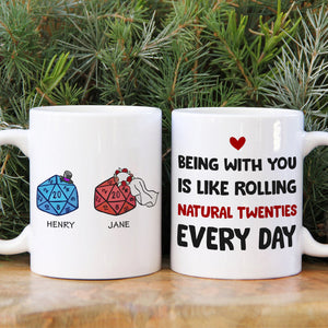 Table Top Game Dice Couple Personalized White Mug Gift - Coffee Mug - GoDuckee