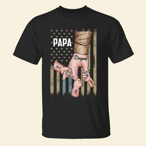 Military Dad Kids Holding Hand, Personalized Shirts, Father's Day Gifts for Military Dads - Shirts - GoDuckee