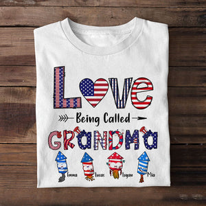 Love Being Called Grandma Personalized Family 4th Of July Shirt Gift For Family - Shirts - GoDuckee