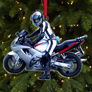 Custom Biker Ornament, Christmas Tree Decor - Ornament - GoDuckee