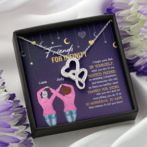 Friends For Infinity - Personalized Message Card Jewelry Necklace - Jewelry - GoDuckee