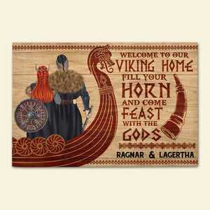 Personalized Viking Couple Doormat - Welcome To Our Viking Home - Doormat - GoDuckee