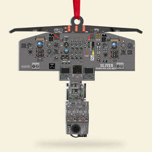 Personalized Plane Dashboard Ornament, Custom Airplane Cockpit, Christmas Tree Decor - Ornament - GoDuckee