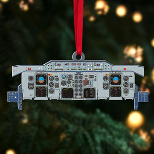 Personalized Plane Dashboard Ornament, Custom Airplane Cockpit, Christmas Gift - Ornament - GoDuckee